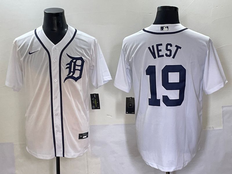 Men 2025 Detroit Tigers #19 Vest White Game Nike MLB Jersey style 1->detroit tigers->MLB Jersey